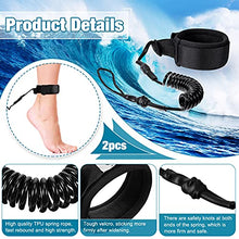 Load image into Gallery viewer, 2 Pieces Surf Board Leashes Coiled Leash SUP Leash Rope Paddle Board Surfboard Leash Surfing Leg Rope SUP Board Leash Surf Straps Stay on Board Ankle Strap Sup Ankle Accessory for Surfing (Black)
