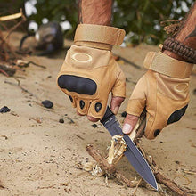 Load image into Gallery viewer, Tactical Knife - Serrated Blade Survival Knifes for Men - Fixed Blade Hunting Camping Hiking Knofe -Bundle with-Multitool 12in1 with Survival E-Book - Multitools with Pliers Knife Awl Saw Screwdriver
