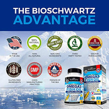 Load image into Gallery viewer, Fish Oil Omega 3 EPA &amp; DHA 2250 mg - Burpless Lemon Flavor Triple Strength Supplement - Immune &amp; Heart Support Fatty Acids Pills - Promotes Immunity, Joint, Eyes, Brain &amp; Skin Health - Non GMO 90 Ct
