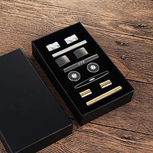 Load image into Gallery viewer, YADOCA Tie Clip Cufflinks Set for Men Necktie Tie Bar Clips Business Shirts Tuxedo Wedding Gift with Box Silver-Tone Gold-Tone Black
