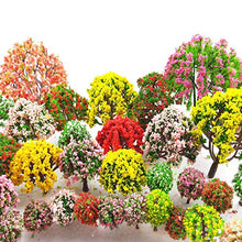 Load image into Gallery viewer, MOMOONNON 32 Pieces Model Trees 3.5cm - 10cm Mixed Model Tree Train Scenery Architecture Trees Fake Trees for DIY Crafts, Building Model, Scenery Landscape Natural Green
