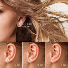 Load image into Gallery viewer, Charisma 3-7mm Composite Pearl Earrings Round Ball Pearls Stud Earrings Hypoallergenic 5 Pairs Mixed Sizes Imitation Pearl Earrings Set for Girls Women
