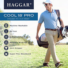 Load image into Gallery viewer, Haggar Men's Cool 18 Pro Straight Fit Flat Front Superflex Waistband Pant, Black, 42Wx30L
