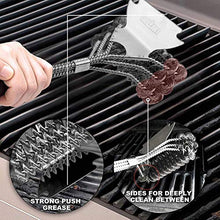 Load image into Gallery viewer, Grill Brush and Scraper Bristle Free – Safe BBQ Brush for Grill – 18'' Stainless Grill Grate Cleaner - Safe Grill Accessories for Porcelain/Weber Gas/Charcoal Grill – Gifts for Grill Wizard
