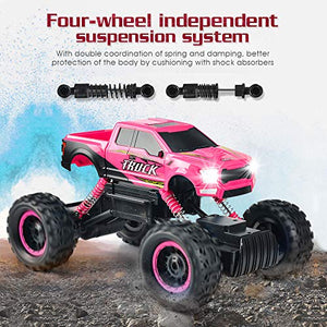 DOUBLE E RC Cars for Girls Newest 1:12 Scale Remote Control Car with Rechargeable Batteries and Dual Motors Off Road RC Trucks, Rc Racing Car Gift for Daughter Kids
