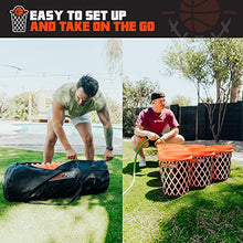 Load image into Gallery viewer, BasketPong™ Giant Yard Pong X Basket Ball Game with Durable Balls and Buckets - Outdoor Game for Lawn, Backyard and Beach - Set Includes 12 Buckets, 2 Basket Balls and a Carrying Bag
