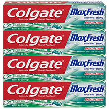 Load image into Gallery viewer, Colgate Max Fresh Whitening Toothpaste with Breath Strips, 6 Oz, Limited Edition, Clean mint, 24 Ounce (Pack of 4)
