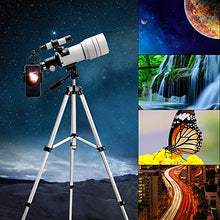 Load image into Gallery viewer, ToyerBee Telescope for Kids &amp;Adults &amp;Beginners,70mm Aperture 300mm Astronomical Refractor Telescope(15X-150X),Portable Travel Telescope with an Adjustable Tripod,A Phone Adapter&amp;A Wireless Remote
