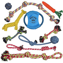 Load image into Gallery viewer, Pacific Pups Products supporting pacificpuprescue.com dog rope toys for aggressive chewers-set of 11 nearly indestructible dog toys-bonus giraffe rope toys-benefits non profit dog rescue.
