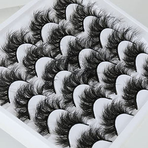 Newcally Curly Faux Mink Eyelashes 26 Pairs 4 Styles Mixed Natural Fluffy False Lashes Dramatic Thick Long Fake Eyelashes Multipack