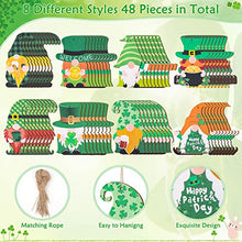 Load image into Gallery viewer, 48Pcs St. Patrick’s Day Wood Gnome Ornaments, Acejoz 8 Styles St. Patrick’s Day Ornaments Decorations with Shamrock, Leprechauns for Tree, Home Decor, Party Decoration
