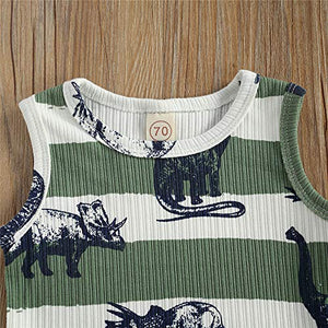 2Pcs Baby Boys Summer Clothing Sets Cute Letters Print Sleeveless Tank Tops T-Shirt+Palm Shorts Outfits (Black Tank Tops+Beach Shorts, 0-6 Months)