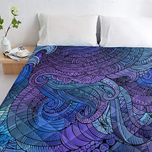 Load image into Gallery viewer, T&amp;H XHome Luxury Quilted Comforter Bedspread-Thin Soft Cozy,Blue and Purple Vine Floral Pattern Reversible Stitched Summer Lightweight Quilt Coverlet for All Season
