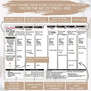 Deluxe Law of Attraction Academic Planner Sep 2020 - Dec 2021 - Weekly & Monthly planner to Increase Productivity & Happiness. Weekly Goal Planner, Organizer & Gratitude Journal + Planner Stickers