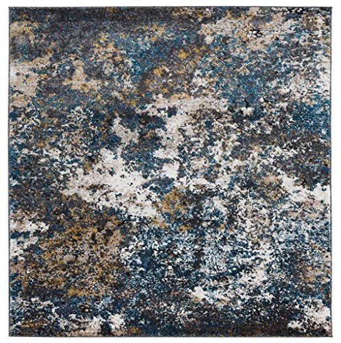 Persian Rugs 6490 Turquoise 5 x 7 Abstract Modern Area Rug