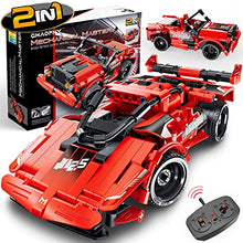 Load image into Gallery viewer, STEM Toy Building Toys Gifts for Age 5, 6, 7, 8, 9, 10, 11, 12 Years Old Kids Boys Girls, 2 in 1 Remote Control Racing Car Building Blocks, 351 Pcs DIY Building Kits, Engineering Construction Toy
