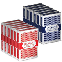 Load image into Gallery viewer, Brybelly 12 Decks (6 Red/6 Blue) Wide-Size, Regular Index Playing Cards Set – Plastic-Coated, Classic Poker Size
