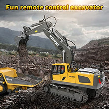 Load image into Gallery viewer, KidsFaves Remote Control Excavator Toys for Boys RC Excavator with 2 Rechargeable Batteries Metal Shovel Lights and Sounds 2.4Ghz Best RC Construction Toys Gifts Idea for Kids
