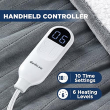 Load image into Gallery viewer, Bedsure Electric Blanket Full Size - Heated Blanket with 6 Heat Settings, Flannel Heating Blanket with 10 Time Settings, 8 hrs Timer Auto Shut Off (72x84 inches, Grey)

