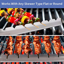 Load image into Gallery viewer, Begatter Skewers Holder, Stainless Steel Shish Kabob Rack for Grill, 14.8&quot; Long Barbecue BBQ Skewers Rack
