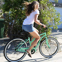 Load image into Gallery viewer, sixthreezero Around The Block Women's Single-Speed Beach Cruiser Bicycle, 26" Wheels, Mint Green with Black Seat and Grips, Model:630042
