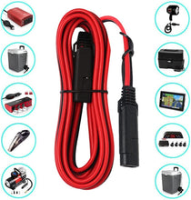 Load image into Gallery viewer, KUNCAN 25FT Sae to Sae 2 Pin Extension Cable DC Power 16awg Heavy Duty Battery Quick Disconnect/Connect Wire Harness with Sae Connectors with Dust Cap
