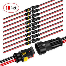 Load image into Gallery viewer, Nilight - 50020R 2Pin Way 16AWG Waterproof Wire 1.5mm Series Terminal Connector-10 Pack,2 Years Warranty
