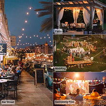Load image into Gallery viewer, Brightown Outdoor String Lights-2 Pack 25Ft G40 Globe Patio Lights with 26 Edison Glass Bulbs(1 Spare), Waterproof Connectable Hanging Light for Backyard Porch Balcony Decor, E12 Socket Base, Black
