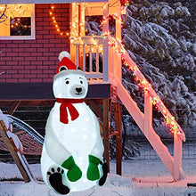Load image into Gallery viewer, Lulu Home Christmas Collapsible Polar Bear Decoration, 6 Ft 200 LED Christmas Lighted Polar Bear Ornaments with Clear Lights, Plug-in Christmas Light Up Polar Bear Indoor Outdoor Yard Holiday Decor
