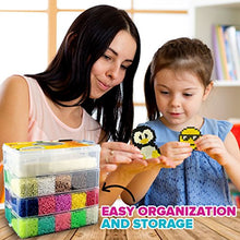 Load image into Gallery viewer, LITTLE VISIONARY 30,000 Fuse Beads - Deluxe Hama Bead Kit Includes 6 Pegboards, Tweezers, Ironing Paper, Travel Case (30,000)
