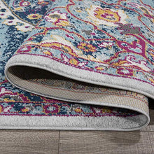 Load image into Gallery viewer, Ottomanson RIX3262-5X7 Rixos Medallion Vintage Area Rug, 5'3" x 7', Turquoise

