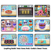Load image into Gallery viewer, LeapFrog Rockit Twist Handheld Learning Game System, Purple and 2-Game Pack: Cookie&#39;s Sweet Treats and Dinosaur Discoveries
