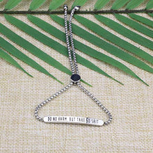 Load image into Gallery viewer, Joycuff Do No Harm But Take No Shit Bracelet Adjustable Chain Link Bar Bangle Inspirational Encouragement Motivational Gift for Best Friend Friendship BFF Empowered Women
