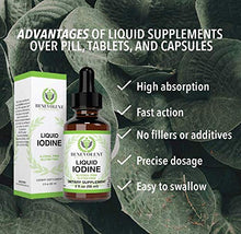 Load image into Gallery viewer, Liquid Iodine Potassium Drops - 1300 Servings | Large 2oz Bottle | Great Taste | 2X Absorption | Just One (1) Drop a Day for Fast, Potent Thyroid Support - Potassium Iodide. Alcohol and Gluten Free.
