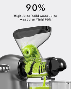 SiFENE Cold Press Juicer, 3” Wide Dual Chute Whole Slow Masticating Juicer Machine with Anti-Clog Function for Celery Wheatgrass, Fruit and Vegetable Juice Extractor, BPA-Free, Easy to Clean