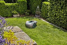 Load image into Gallery viewer, GARDENA SILENO Minimo - Fully automatic robotic lawnmower with Bluetooth App, quietest in the market, boundary wire included, for lawns up to 2700 sq. ft, Gray
