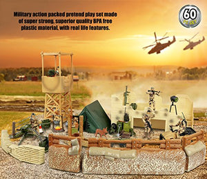 Click N' Play Military Checkpoint 60 Piece Play Set with Accessories.