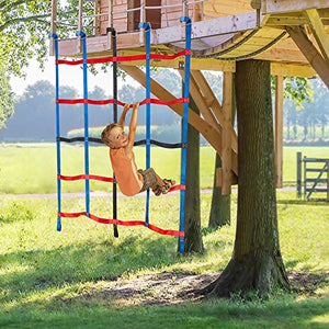MONT PLEASANT Climbing Cargo Net for Kids Ninja Net Climbing Swingset Polyester Rope Ladder for Jungle Gyms Playground Ribbon Net Obstacle Course Training Climbing Net for Outdoor Treehouse