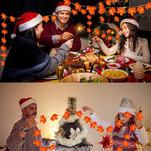 Load image into Gallery viewer, Thanksgiving Decorations Lighted Fall Garland, Fall Maple Leaves String Lights for Indoor Outdoor Total 32 ft 100 LED Maple Leaves Light，Halloween String Lights Fall Decor for Home Holiday
