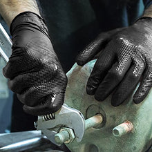 Load image into Gallery viewer, Ammex Gloveworks HD Industrial Black Nitrile Gloves with Diamond Grip Case of 1000,6 mil, Size XXLarge, Latex, Powder Free, Textured, Disposable, GWBN49100

