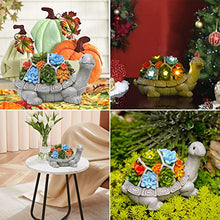 Load image into Gallery viewer, Nacome Solar Garden Statue Turtle Figurine with Succulent and 7 LED Lights - Outdoor Lawn Decor Garden Tortoise Statue for Patio, Balcony, Yard, Lawn Ornament - Unique Housewarming(Turtle)
