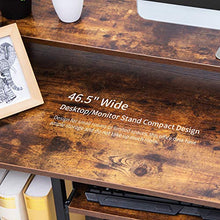 Load image into Gallery viewer, TOPSKY Computer Desk with Storage Shelves/Keyboard Tray/Monitor Stand Study Table for Home Office (Industrial/Rustic Brown)
