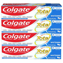 Load image into Gallery viewer, Colgate Total Whitening Toothpaste with Stannous Fluoride and Zinc, Exclusive, Whitening Mint, 4.8 Oz (Pack of 4)
