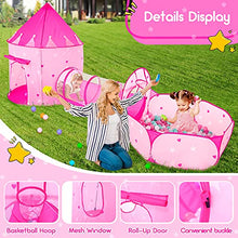 Load image into Gallery viewer, PigPigPen 3pc Kids Play Tent for Girls with Ball Pit, Crawl Tunnel, Princess Tents for Toddlers, Baby Space World Playhouse Toys, Boys Indoor&amp; Outdoor Play House, Perfect Kid’s Gifts
