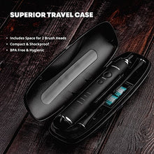 Load image into Gallery viewer, AquaSonic Black Series Ultra Whitening Toothbrush - 8 DuPont Brush Heads &amp; Travel Case Included - Ultra Sonic 40,000 VPM Motor &amp; Wireless Charging - 4 Modes w Smart Timer - Modern Electric Toothbrush
