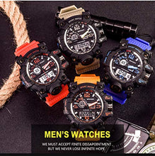 Load image into Gallery viewer, Men‘s Military Watch Dual Display Waterproof Sport Digital Big Wrist Watch Outdoor Tactical Red Watch
