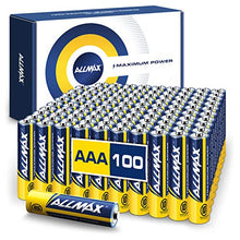 Load image into Gallery viewer, Allmax AAA Maximum Power Alkaline Batteries (100 Count Bulk Pack) – Ultra Long-Lasting Triple A Battery, 10-Year Shelf Life, Leak-Proof, Device Compatible – Powered by EnergyCircle Technology(1.5V)
