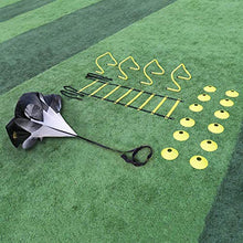 Load image into Gallery viewer, A11N Speed &amp; Agility Training Set- Includes 1 Resistance Parachute, 1 Agility Ladder, 4 Adjustable Hurdles, 12 Disc Cones | Exercise Equipment for All Sports
