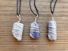 Load image into Gallery viewer, [A&amp;S Crystals] KYANITE Spiral Wrapped Tumbled Stone Pendant Gemstone
