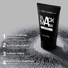 Load image into Gallery viewer, Blackhead Remover Mask Strips Peal off Black Mask Charcoal Mask for blackheads Bamboo Activated Charcoal Deep Cleansing,Pore Shrinking Facial Mask for Face and Nose
